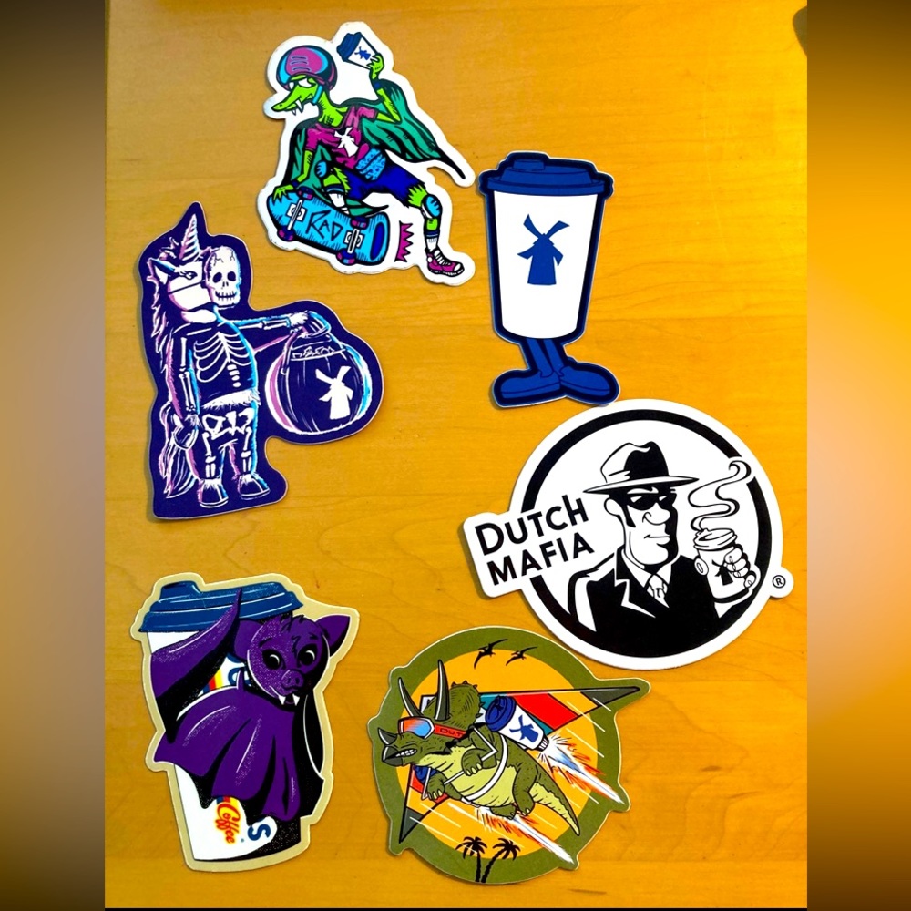 Zombie, Christmas, Arizona Rare Hard to Find Dutch Bros Stickers Mystery Bundle